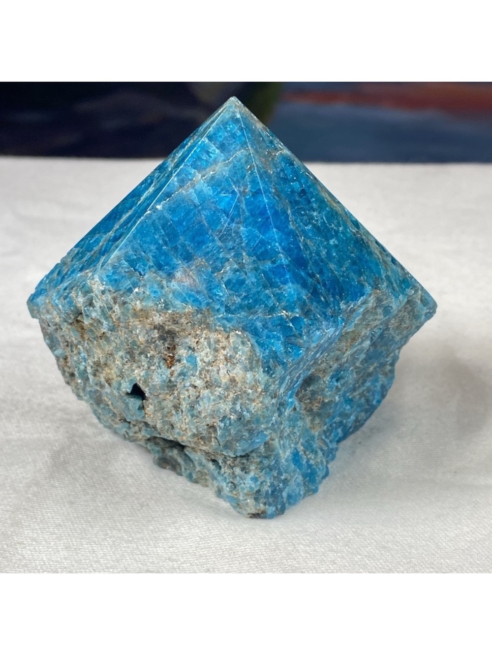 Blue Apatite Half Polished Point